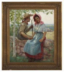 CAHILL William 1878-1924,Harvest Courtship,New Orleans Auction US 2019-07-27