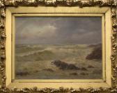 CAHOON Charles Drew 1861-1951,Waves crashing off the coast,Eldred's US 2014-11-20