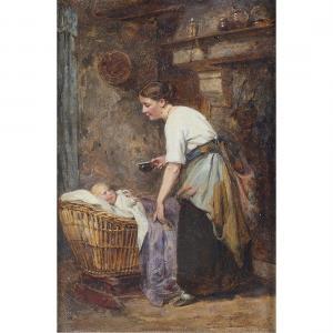 CAILLE Leon Emile 1836-1907,Mother and Baby,1871,Clars Auction Gallery US 2022-12-18