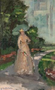 CAILLEBOTTE Gustave,Femme à l'ombrelle, Yerres stamped G. Caillebotte ,Sotheby's 2023-10-20