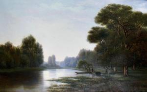 CAILLOU LEGENDRE Louis 1820,PÊCHEURS SUR L'ÉTANG DANS LA FORÊT,1864,Pillon FR 2012-06-24