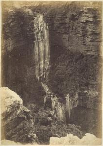 CAIRE Nicholas John 1837-1918,The Weatherboard Waterfall, Blue Mountains,1878,Webb's NZ 2022-03-07