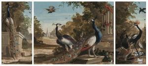 CAIRNIE Ian 1900-1900,Triptych mural design with exotic birds in a class,Dreweatts GB 2013-10-17