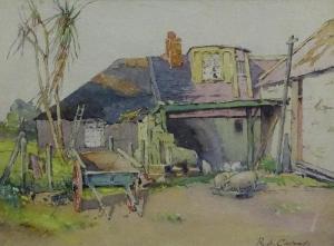 CAIRNS Robert Dickie,Farmyard Scene with Pigs & Chickens,Shapes Auctioneers & Valuers 2017-04-01