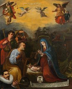 CAJéS Patricio 1544-1611,The Adoration of the Shepherds with the donor ,1603,im Kinsky Auktionshaus 2020-06-23