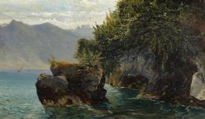 CALAME Alexandre 1810-1864,Lake Geneva near St. Gingolph.,Galerie Koller CH 2007-12-05