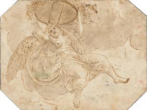 CALANDRUCCI Giacinto 1646-1707,A Winged Allegory of Abundance,Swann Galleries US 2021-11-03