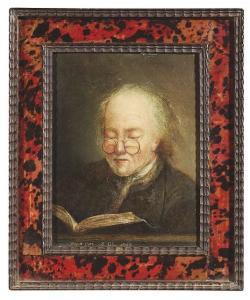 CALAU Benjamin 1724-1785,Portrait of a man, reading a book,1768,Nagel DE 2007-03-21