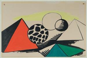 CALDER Alexander 1898-1976,Spotted Orb and Pyramids,1956,Keno Auctions US 2015-01-31