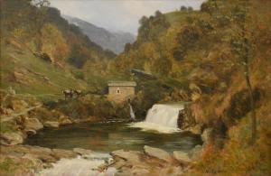 CALDERINI Marco 1850-1941,Paesaggio con mulino e cascata,Meeting Art IT 2024-04-20