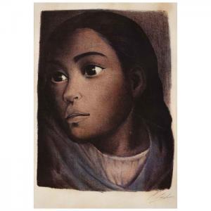 CALDERON Celia 1921-1969,Retrato de niña,Morton Subastas MX 2022-08-06