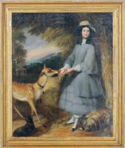 CALDERON Philip Hermogenes 1833-1898,A lady feeding a deer in a forest,Christie's GB 2010-02-09