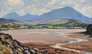 CALDWELL Charlie,ACROSS THE LACKAGH ESTUARY TOWARDS MUCKISH,Ross's Auctioneers and values 2016-11-09