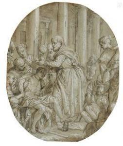 CALIARI Carlo, Carletto 1570-1596,Saint Barnabé soignant les pauvres, d'après Vér,Millon & Associés 2021-06-09