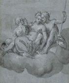 CALIARI Carlo, Carletto 1570-1596,Trois figures sur un nuage,Christie's GB 2015-03-25