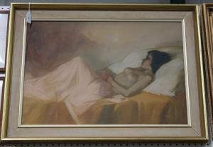CALIO G,Portrait of a Nude Woman reclining on a Bed,Tooveys Auction GB 2009-07-15