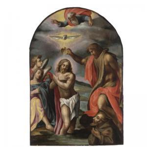 CALISE Cesare 1500-1600,THE BAPTISM OF CHRIST WITH SAINT FRANCIS OF ASSISI,Sotheby's GB 2007-11-01