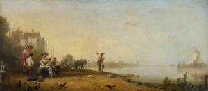 CALLCOTT Augustus Wall,Dutch Peasants from Market Waiting for the Ferry B,Tennant's 2023-07-15