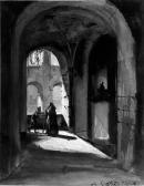 CALLET Alphonse 1799-1831,The arcade of a monastery cloister with a monk and,Christie's 2000-12-15
