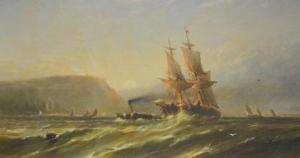 CALLOW James W 1822-1878,A sailing ship being towed to harbour by a s,Fieldings Auctioneers Limited 2015-05-16