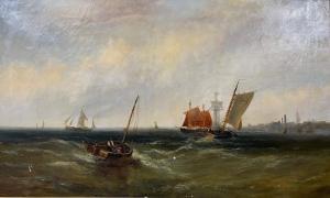 CALLOW James W,maritime study sailing ships in rough seas off a c,Henry Aldridge 2022-10-29