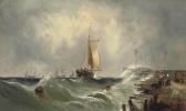 CALLOW William,Shipping in a heavy swell off the pier at Boulogne,1878,Christie's 2012-05-23