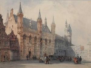 CALLOW William 1812-1908,The Burg Square, Bruges,1853,Woolley & Wallis GB 2024-03-06