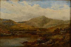 CALLOWHILL James T 1838-1917,A Lake Near Dolwydellan, North Wales,David Lay GB 2017-10-26