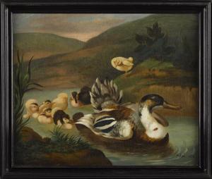CALON,landscape with ducks,1856,Pook & Pook US 2014-03-18