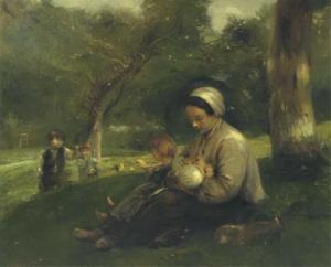CALS Adolphe Felix,Mère et ses enfants au Saint-Siméon: the loving mo,1877,Christie's 2005-02-15