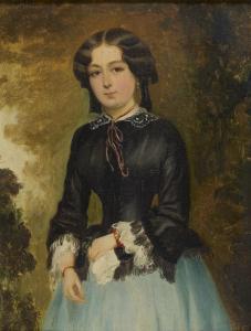 CALSON,Portrait de jeune femme, esquisse,1853,Tajan FR 2009-12-14