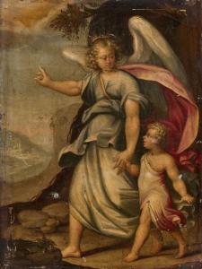 CALVAERT Denys 1540-1619,L'ange guidant un enfant,Daguerre FR 2024-03-22