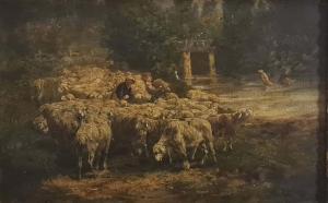 CALVES Léon Georges 1848-1923,Les Moutons,Rossini FR 2024-01-25