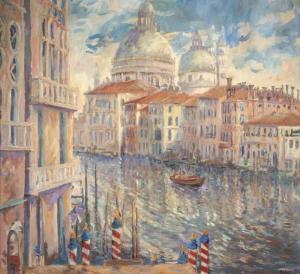CALVO Carmen 1950,Grand Canal, Venice,John Moran Auctioneers US 2016-07-30