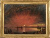 CALYO Niccolino V 1799-1884,Sunset over Boston Harbor,Eldred's US 2017-07-20