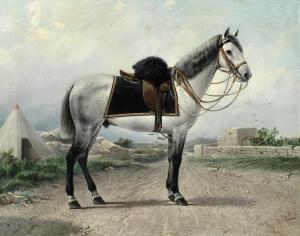 CALZI Giuseppe 1846-1908,Portrait of an officer's grey charger,Bonhams GB 2015-11-03