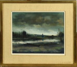 CAMBIER Guy 1923-2008,Paysage avec Barques,1962,Galerie Moderne BE 2024-02-19
