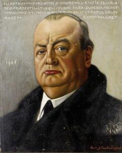 CAMBIER Louis Gustave 1874-1949,Portrait de Winston Churchill,1946,Mercier & Cie FR 2012-04-15