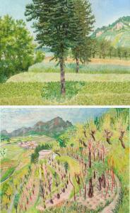 CAMENISCH Paul 1893-1970,Recto: Ticino landscape, Mendrisiotto,1926,Galerie Koller CH 2023-12-01