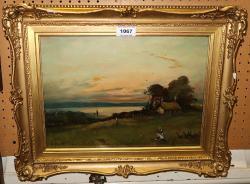 CAMERON D.,Figures beside a cottage and loch,Great Western GB 2020-10-29