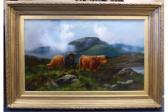 CAMERON Douglas 1800-1900,Highland cattle in a misty landscape,Tennant's GB 2015-03-20