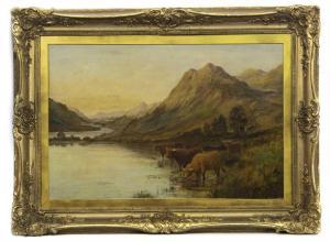 CAMERON Douglas 1800-1900,HIGHLAND CATTLE IN A SCOTTISH LANDSCAPE,McTear's GB 2022-10-12