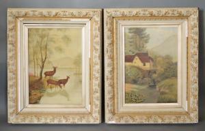 CAMERON John 1828-1876,River Scene with Deer and River Scene with Mill,Jacobs & Hunt GB 2019-09-27