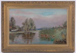 CAMERON Mary 1865-1921,River scene,1909,Burstow and Hewett GB 2016-09-21