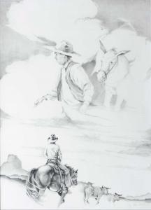 CAMERON Shawn 1950,Untitled (Vaquero and Mule),Jackson Hole US 2022-02-18