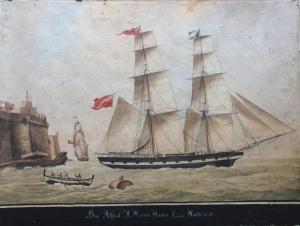 CAMILLIERI Nicola 1807-1855,BRIG, ALFRED A. MORRIS MASTER, LEAVING MALTA,1847,Lawrences 2018-10-12