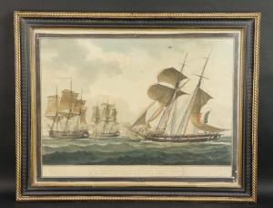 CAMMILLIERI Nicholas 1762-1860,Bataille navale entre le corsaire la Comtesse ,1810,Auxerre Enchères 2023-02-05