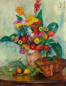 CAMOIN Charles 1879-1965,Cannas et fleurs dans le pot en grès,Millon & Associés FR 2024-03-26