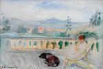 CAMOIN Charles,Madame Camoin et son chien sur la terrasse à Saint,Lombrail - Teucquam 2016-11-25