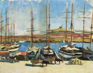 CAMOIN Charles 1879-1965,Notre-Dame de la Garde et le vieux port, Marseille,Christie's GB 2016-03-31